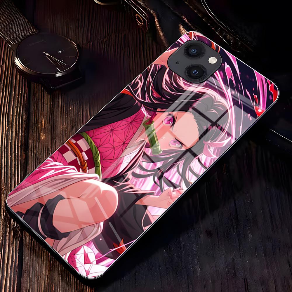 A-Demon S-Slayer NezukoES KamadoS Phone Case For IPhone 17 Pro Max 16 15 14 Pro Max 13 11 X Xs Xr 8 7Plus Glass Cover