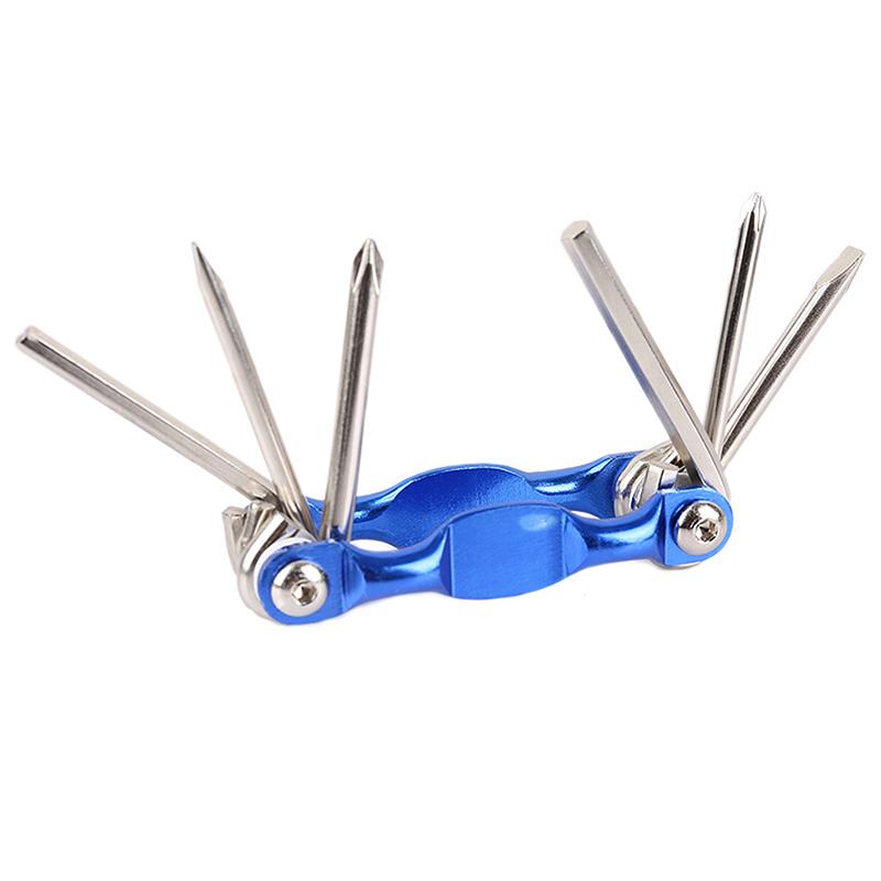 Cycle Repair Tools 4Mm/5Mm Hexagonal Wrenches 6-In-1 Multifunctional Foldable Wrench Motorcycle Repair Multitool Flat-Cutter
