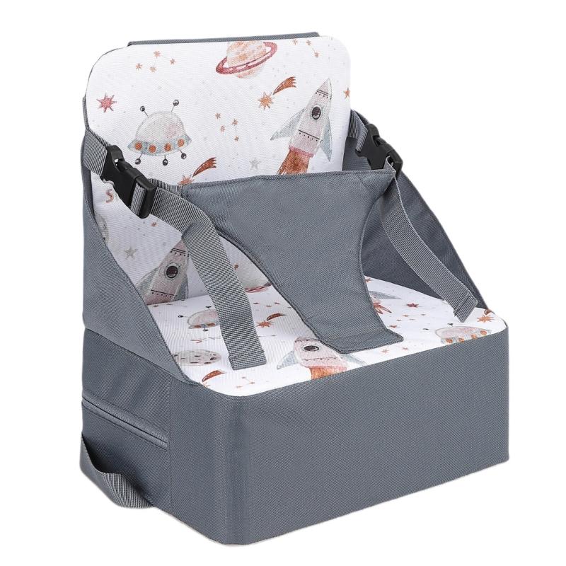 Cestovní podložka na dětskou sedačku, skládací polštářek na jídelní židličku s více ochrannými pásy pro jídelní židle