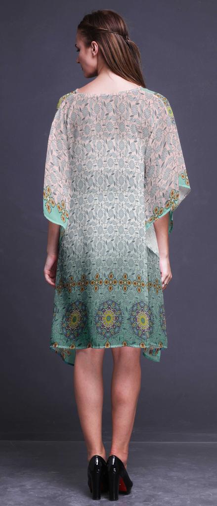 Phagun Ladies Kaftan Holiday Loungewear Midi Dress Beach Coverup-4X-5X