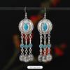 Retro Exotic Ancient Silver Coins Tassel Earrings Women's Long Personalized Earrings Niche Earrings