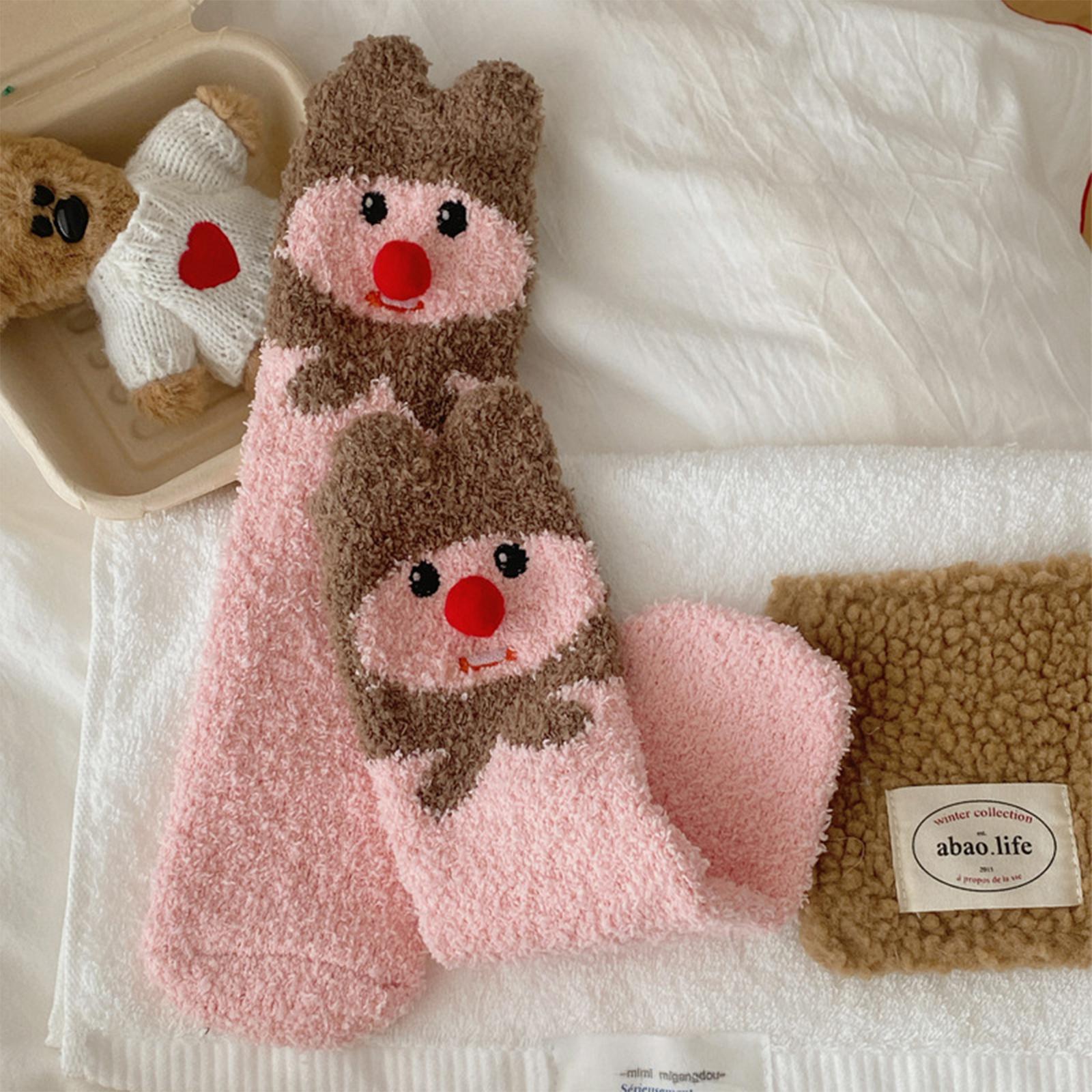 

Ladies Coral Velvet Socks, Children s Cute Cartoon Beaver, Medium Tube Floor Socks With Velvet, Non Shedding Sleep Socks One Size