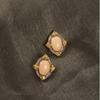 Vintage Light Luxury Pink Mother-of-Pearl Stud Earrings - Fresh, Skin-Brightening, High-End Niche Design