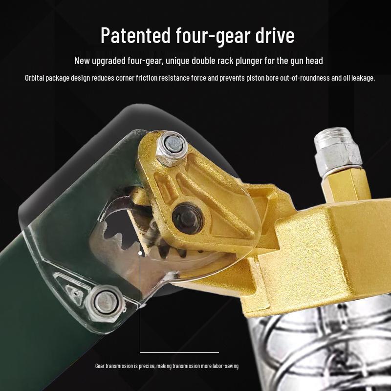 Caterpillar Dual-Use Manual High-Pressure Grease Gun with Four-Gear Locking Pliers and Flat Head