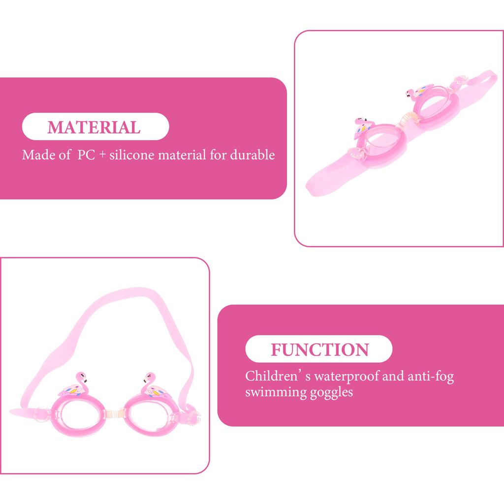 Women Swim Goggles Cartoon Children's Swimming Eye Glasses Silicone Nose Plugs for Kids