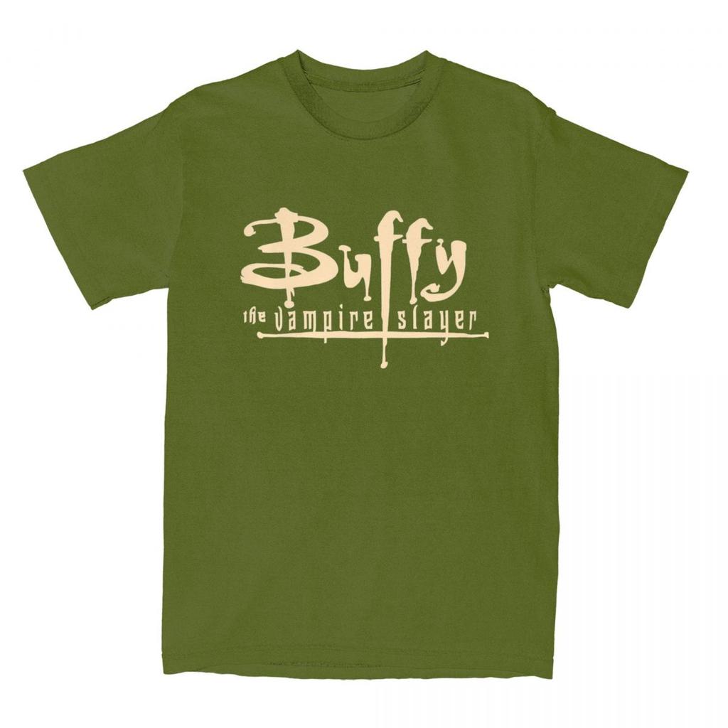 Creative Buffy The Vampires Slayer T-Shirt for Men O Neck Pure Cotton T Shirt TV Series Short Sleeve Tees 4XL 5XL Tops