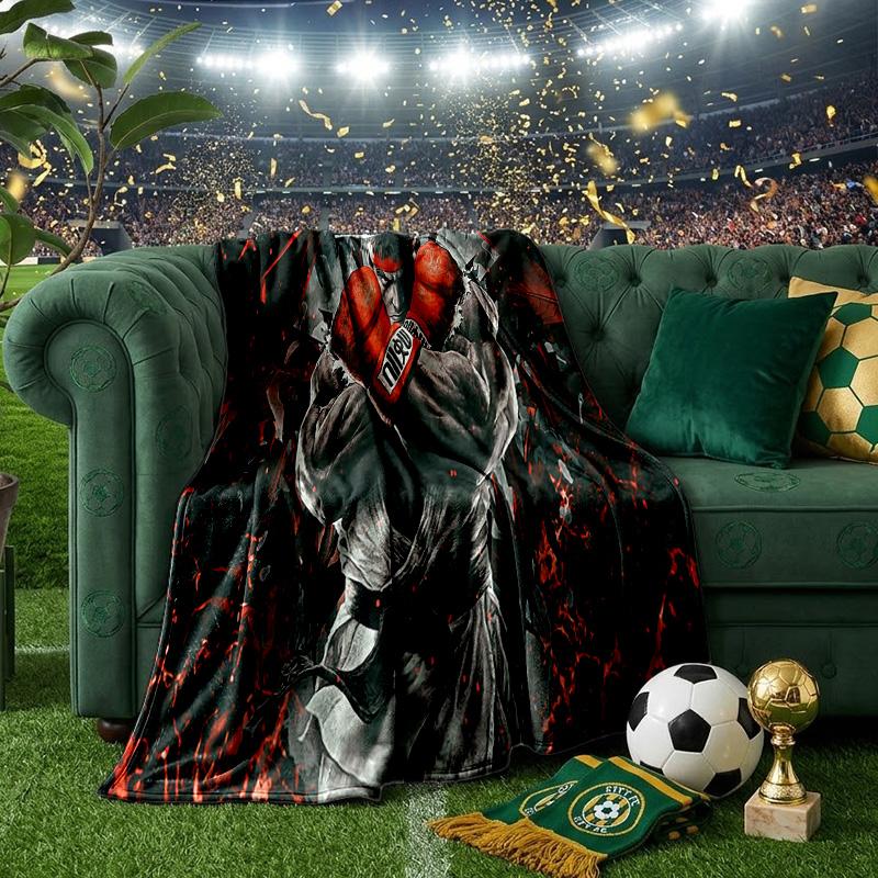 Fighter Game Throws Blanket Flannel Blankets Plush for Couch Bed Gifts for Men Women Travel Picnic Blanket Christmas Fan Gifts
