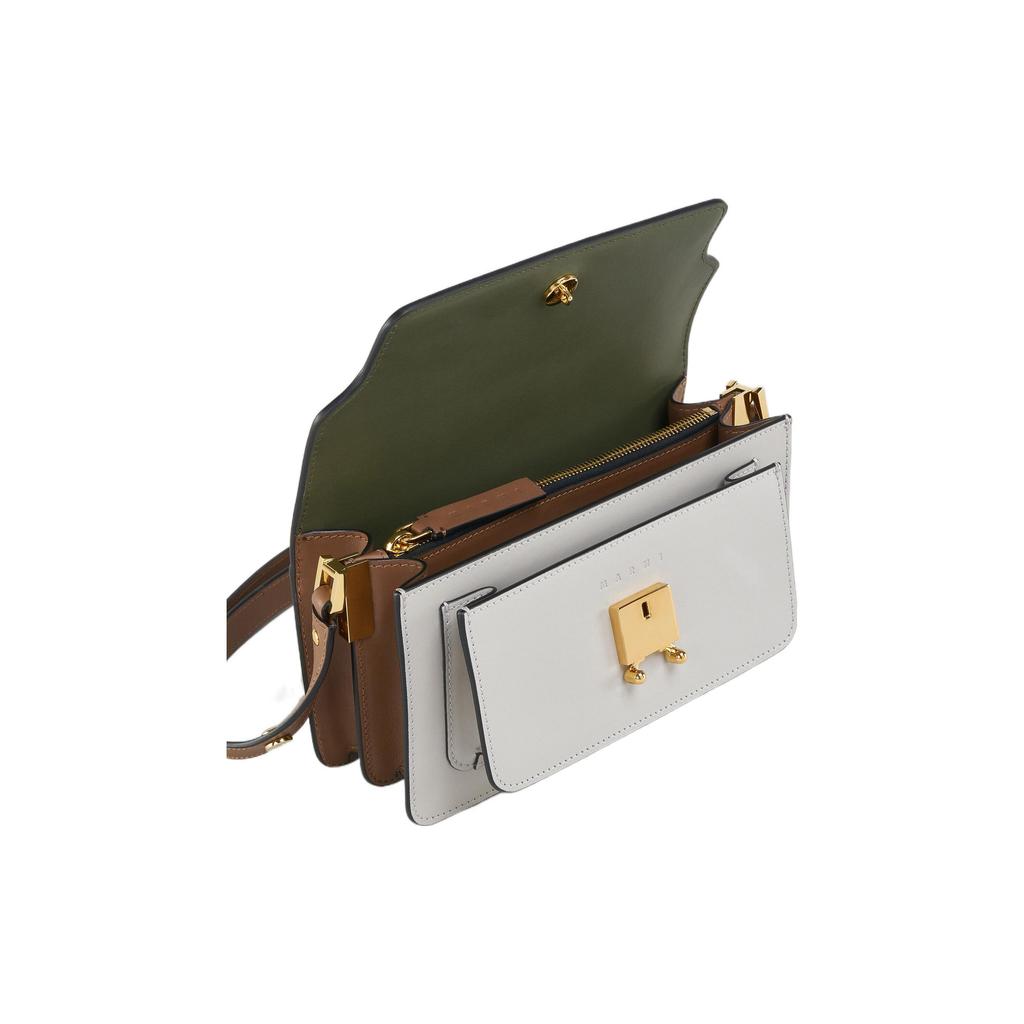 Marni Trunk Adjustable Leather Shoulder Strap Push Button Closure Calfskin Crossbody Bag Women Bags SBMP0121U1LV589Z411N