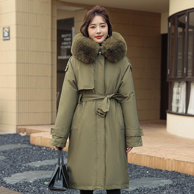 

Одно платье и три носки съемная подкладка пирог для преодоления средней и длинной флисовой утолщенной одежды большого размера пуховая хлопковая одежда женская до колена хлопковая одежда XXXL армия зеленый