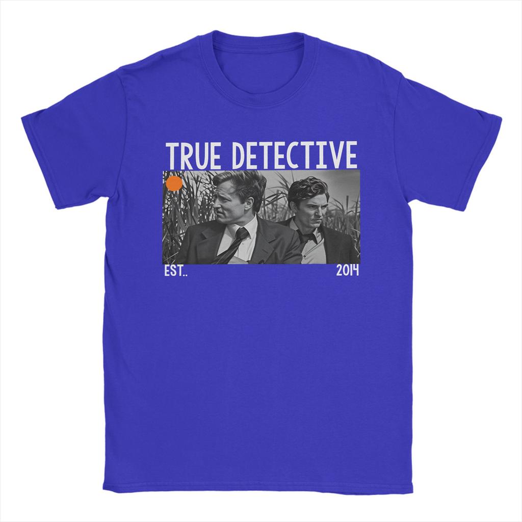 T-shirt Estive True Detective Rust Cohle Marty Hart Hippie 100% Cotone per Uomo Y2K Retro Pattern Manica Corta