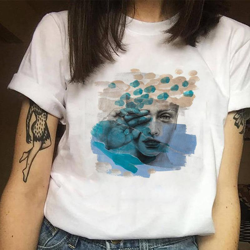 

Женская повседневная футболка с коротким рукавом с принтом XXXL