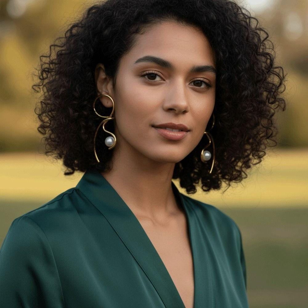 Waterproof Imitation Pearl Earrings Stainless Steel Statement Earrings  Women's Jewelry