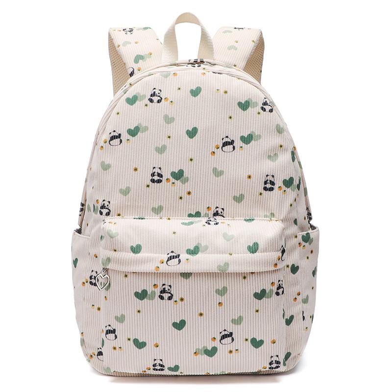 Li Shen Corduroy Floral Student Backpack