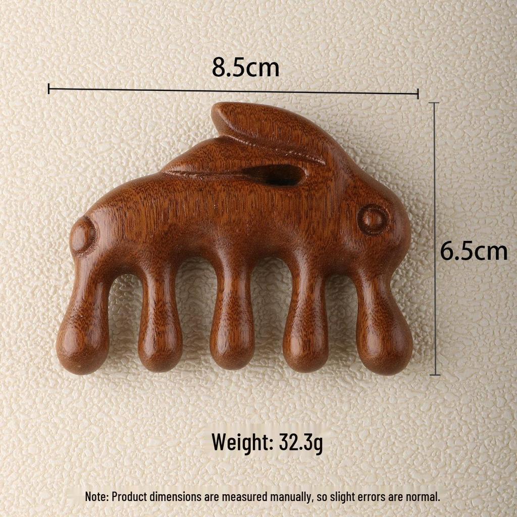 Massagekamm aus Sandelholz: Tragbarer Holzkopf- & Meridiankamm Souvenir