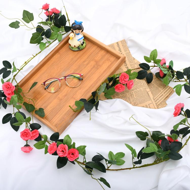 Artificial Silk Rose Vine for Ceiling or Pipe Decoration