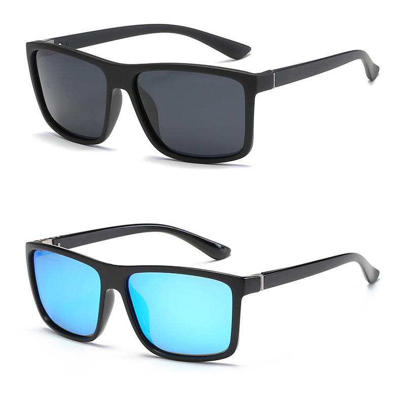 2PCS Polarized Retro Colorful Square Sunglasses Women Men Simple Trend Brand Designer Sun Glasses Driving Male Female Glasses