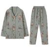 Air Cotton Pajamas Women'S Pure Cotton Autumn And Winter Thickened Warm Interlayer Large Size Can Be Worn Outside Loungewear