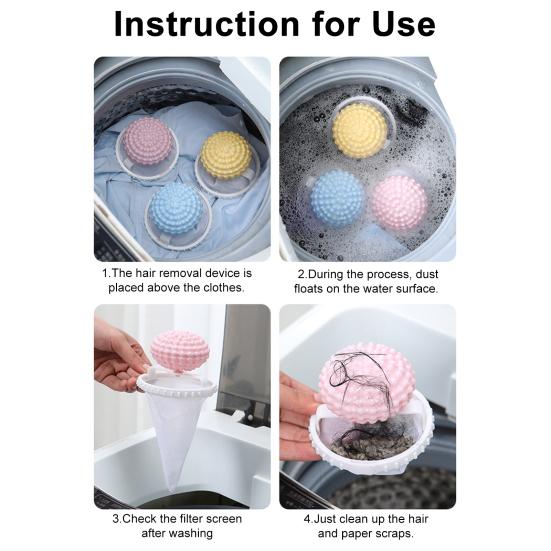 Lint Remover Laundry Floating Hair Filter Reusable Washing Machine Hair Remover Bag Self-Cleaning Mesh Filter