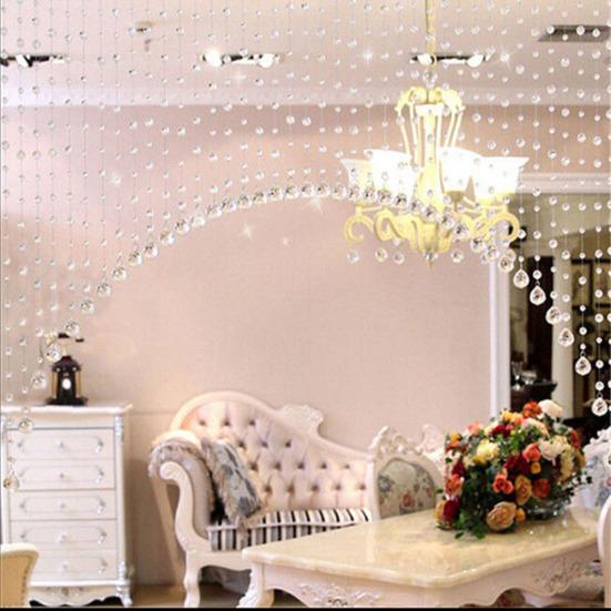 Fashion 1 Meter Glass Beads Drapes Partition Wedding Backdrop Hanging Curtain