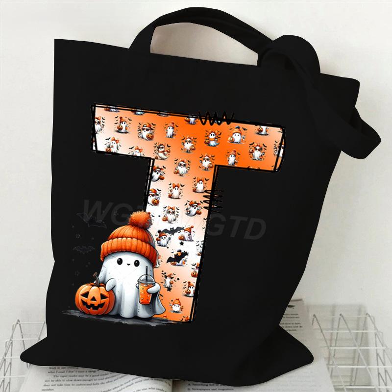 New Halloween 26 Letter Print Fashion Shoulder Bag Multi-function Portable Handbag Casual Versatile