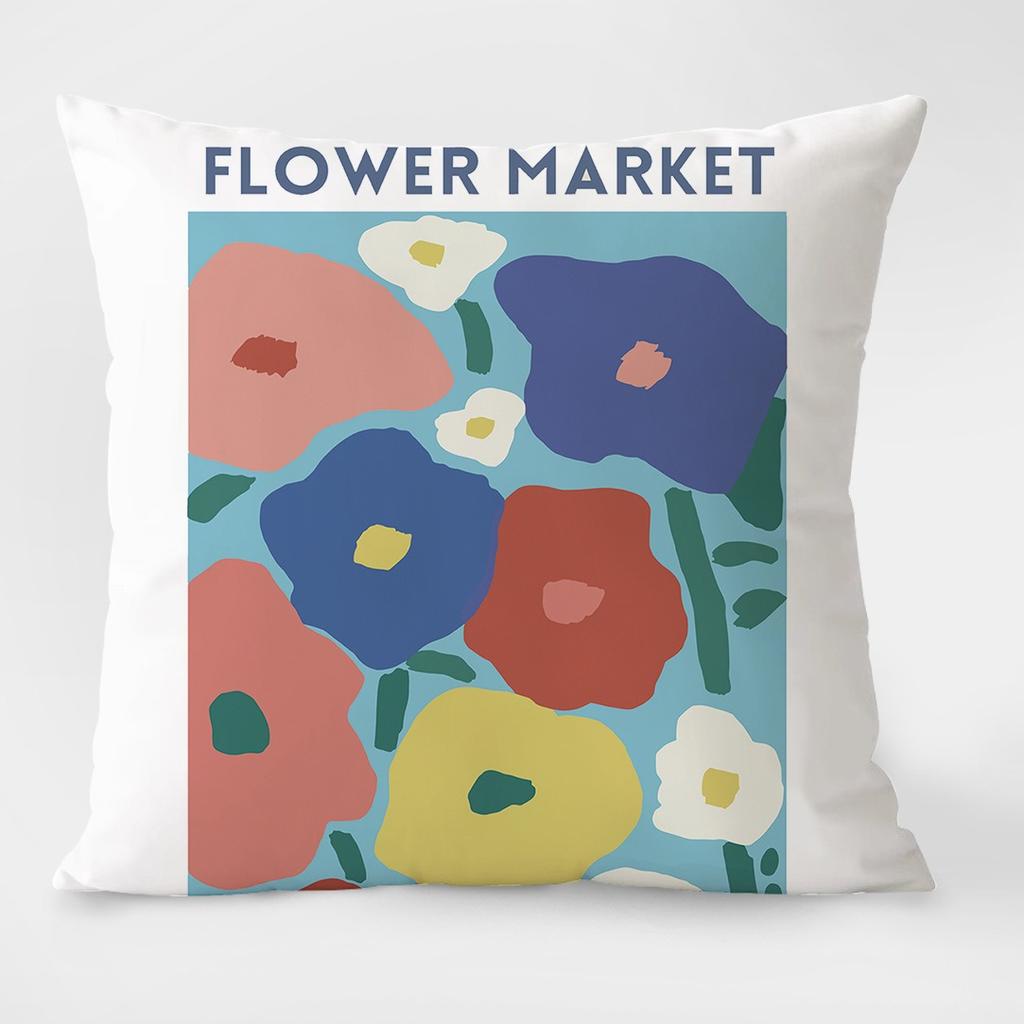 Spring Pastoral Light Luxury Pattern Decorative Pillowcase Living Room Bedroom Square Cushion Pillowcase