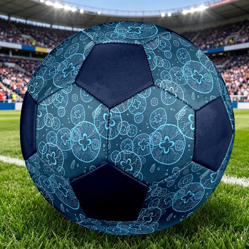 1PC Blue Mushroom Soccer Ball Size 5 Football Machine Sewn Indoor/Outdoor Universal Football A35