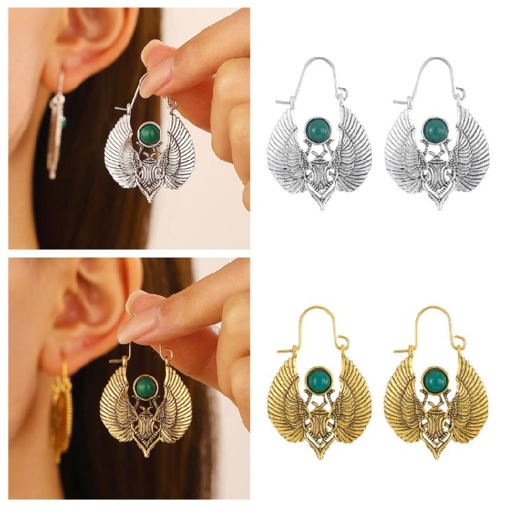 Gold/Silber Ägyptisch Inspirierte Große Ohrringe Retro Ohrhänger Schmuck für Frauen