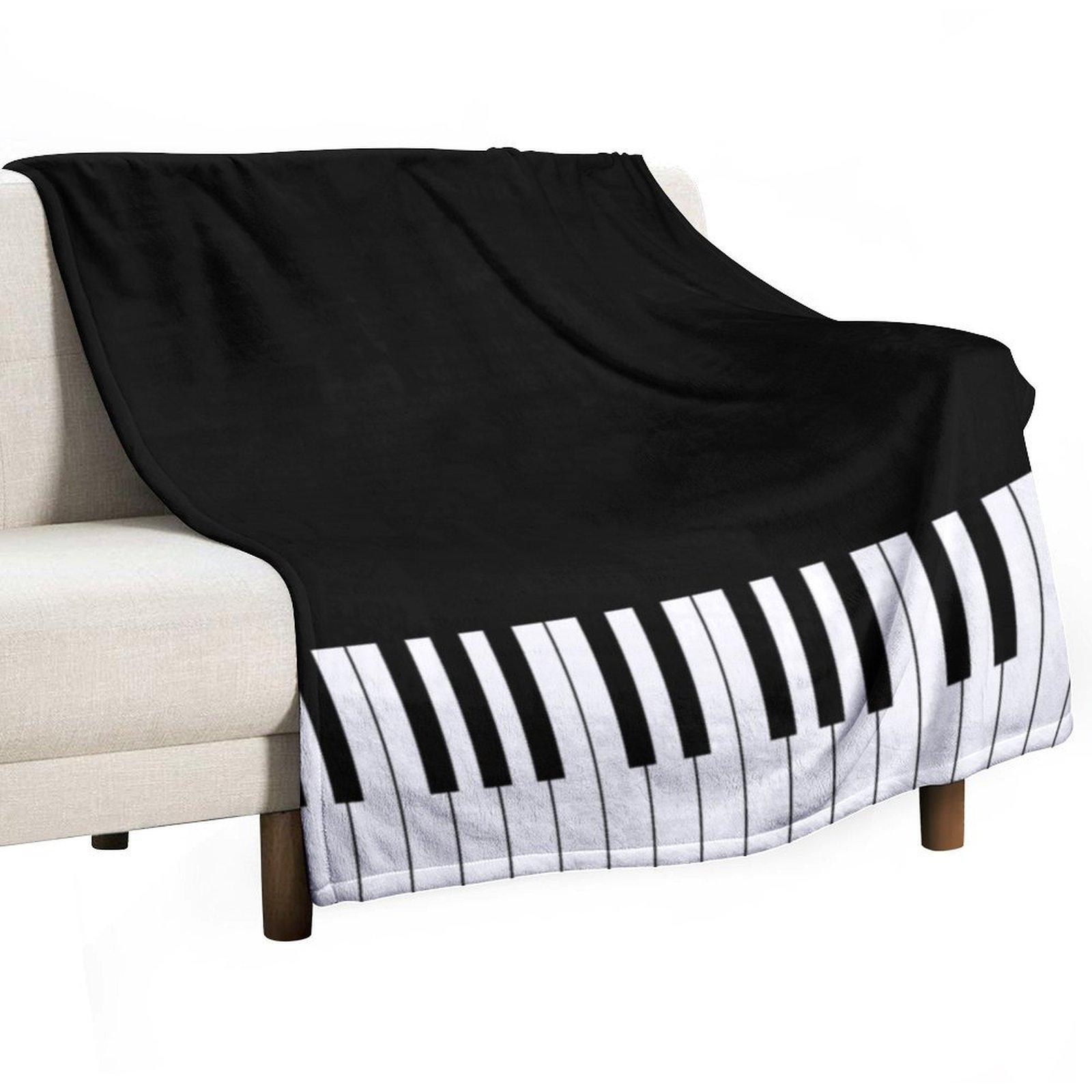 

Piano keys Black & white Throw Blanket Hairys Plaid Luxury Brand Soft Plush Plaid Blankets 40x50in