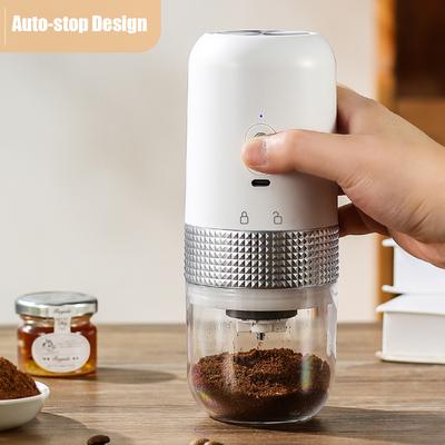 Portable Electric Burr Coffee Grinder 13W 200ml USB Rechargeable Adjustable Setting Cordless Coffee AVE