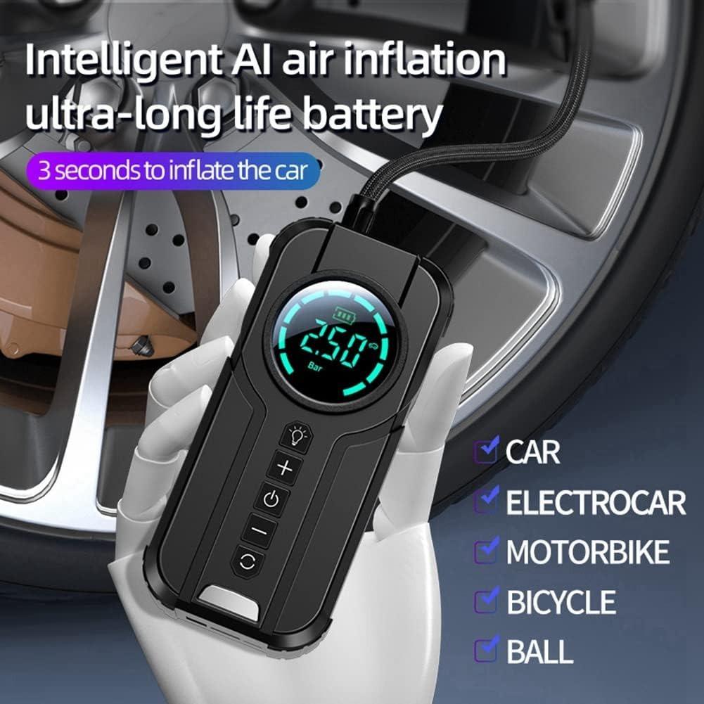 Bærbar Bilpumpe Dekkpumpe Bærbar Oppblåsbar Pumpe Sykkel Motorsykkel Mini Digital Skjerm Bilpumpe