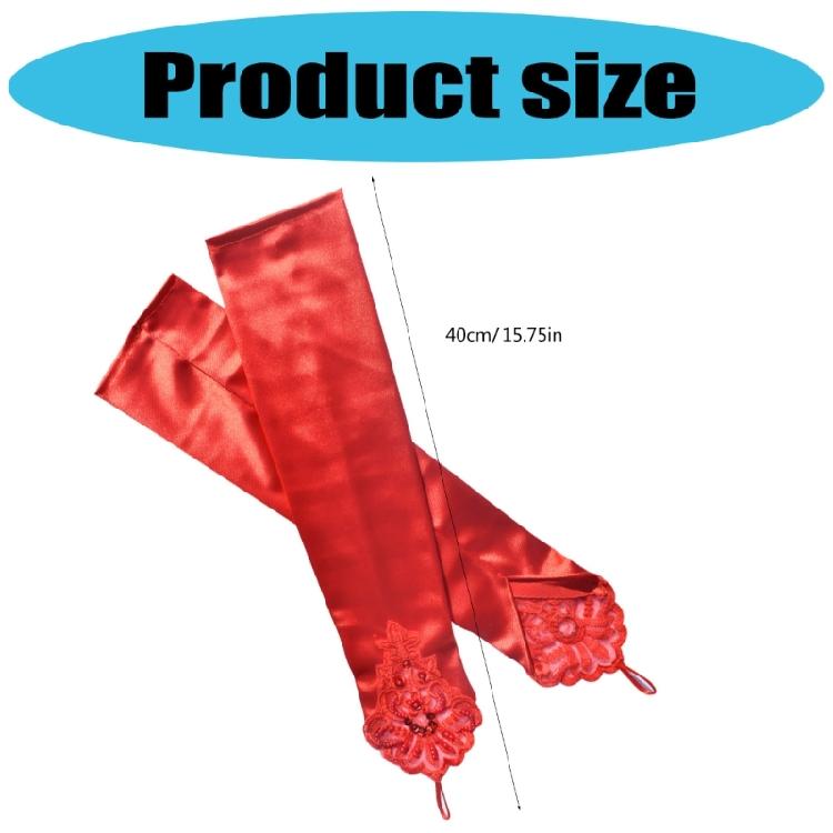 Vintage Long Satined Gloves Elbow Length Fingerless Gloves for Women Suitable for Weddings and Dancing Event Gathering