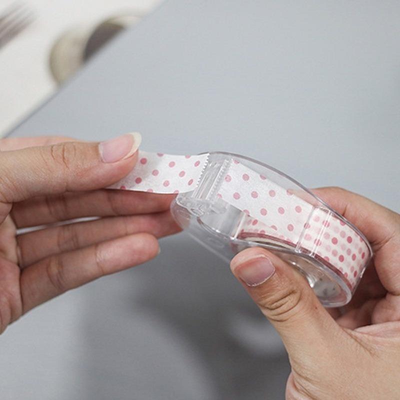 2 ks/sada Priehľadný držiak na maskovaciu pásku s rezačkou Japonské písacie potreby DIY Washi páska Úložný organizér Rezačka Potreby Náhodná páska