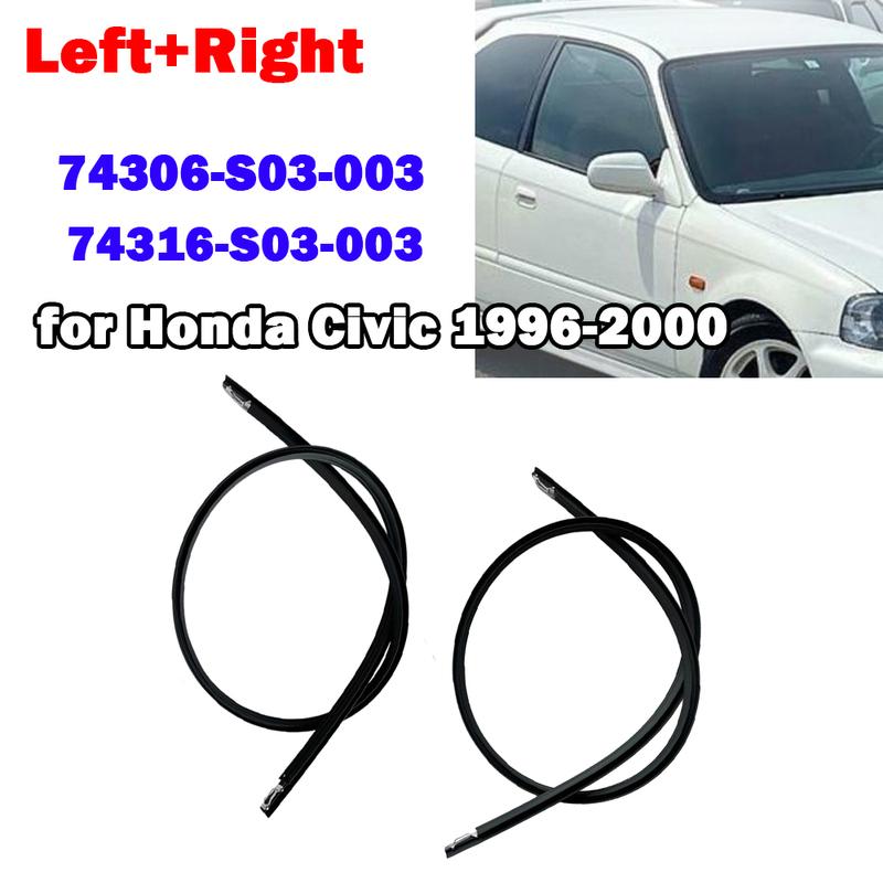 2pcs Car Roof Rubber Drip Side Finish Moulding Seal Strips Trim Waterproof for Honda Civic EK2 EK3 EK4 EK9 1996-2000