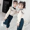 Tute sportive da ragazza Abbigliamento estivo per bambini Tute a due pezzi primaverili e autunnali Tempo libero Larghe Sportive Maniche lunghe Pullover da bambino Tute a due pezzi