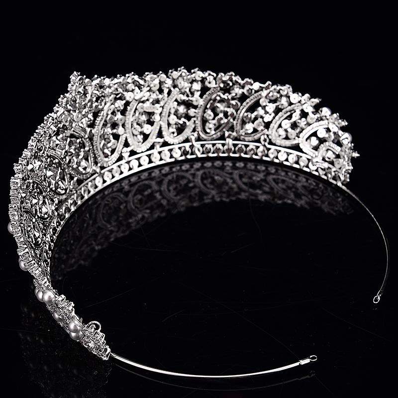 Wedding Crown Headband with Pearl Design Wedding Hair Accessories Luxury Jewelry for Women Zircon Tiaras BC4955 Corona Princesa