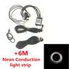 6M RGB LED Car Interior Neon EL Strip Bluetooth Phone Control Sound Active Light