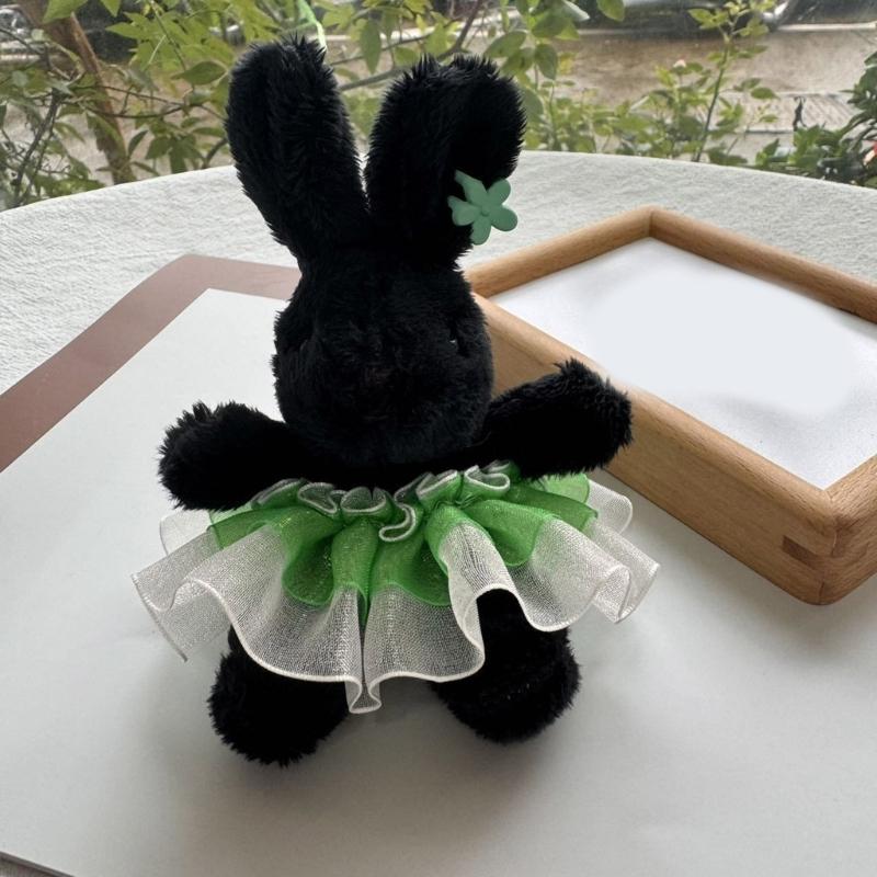 Lovely Rabbits Toy Keychain Soft Plush Pendant Key Chain Cartoon Animal Shaped Keyrings Ornament Stylish Bag Charm