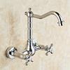 Wall-Mounted Dual-Handle Basin Faucet