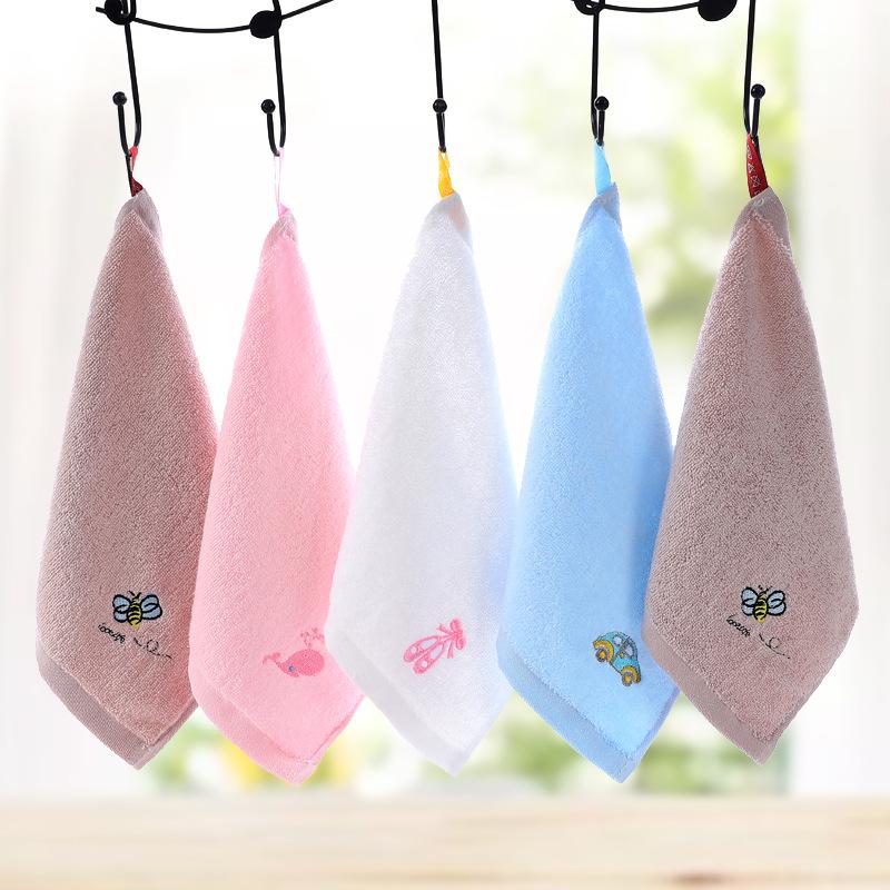 

Cartoon Embroidered Pure Cotton Baby Towel, 25x25cm Pink