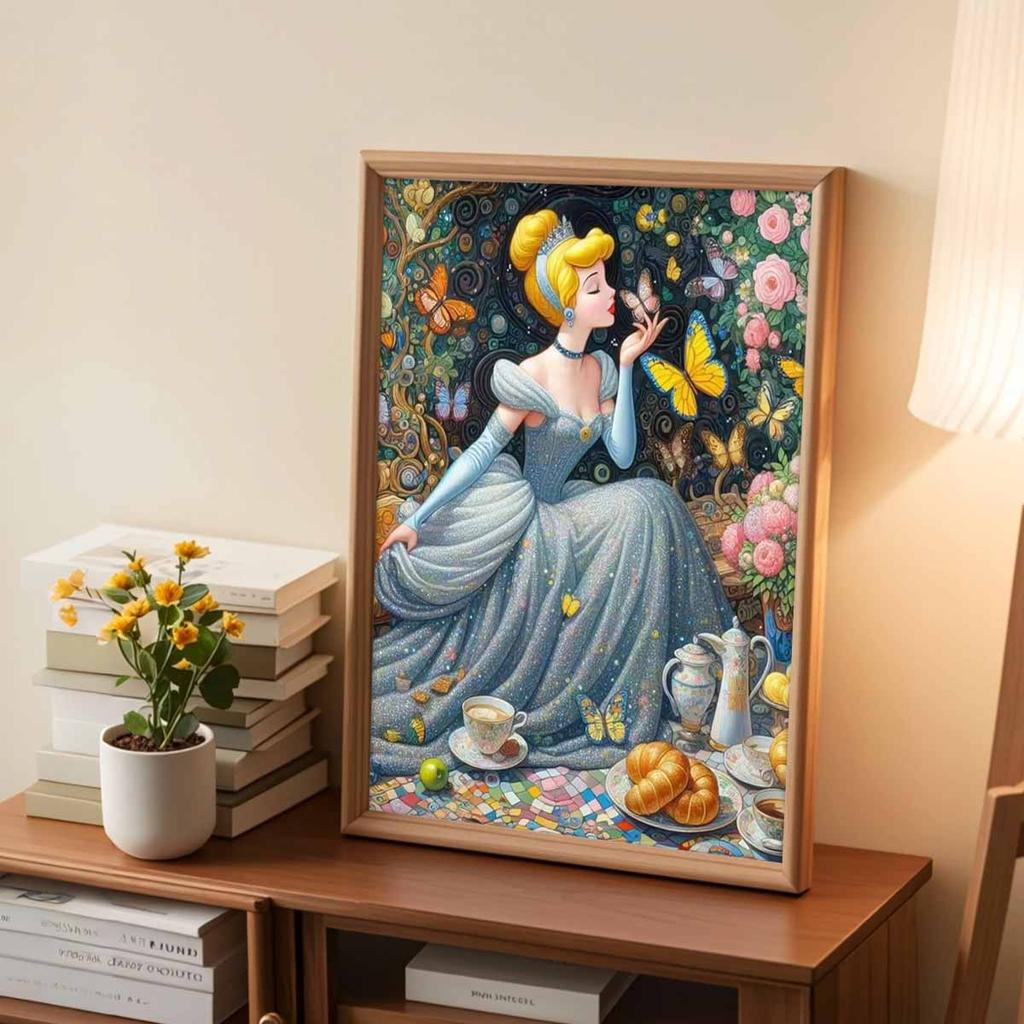 Full Round Diamond Painting Butterfly and Princess Art Rhinestone Picture Mosaic DIY 5D Cross Stitch Embroidery Home Decoration