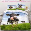 Farm Cow Duvet Cover Three-Piece Sunflower Quilt Cover Cute Cow Bedding Set
