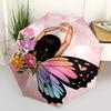 1pc Butterfly Flowers Automatic Open/Close Umbrella, Portable Folding Umbrella for Travel, Themed Events046