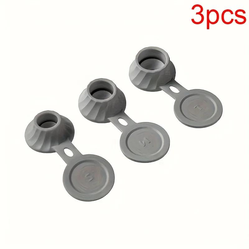 3pcs Vertical Bottle Stand Cap Set for Shampoo, Conditioner, Shower Gel, Leak-Proof Flip-Top Dispenser Lids, Bathroom Accessory