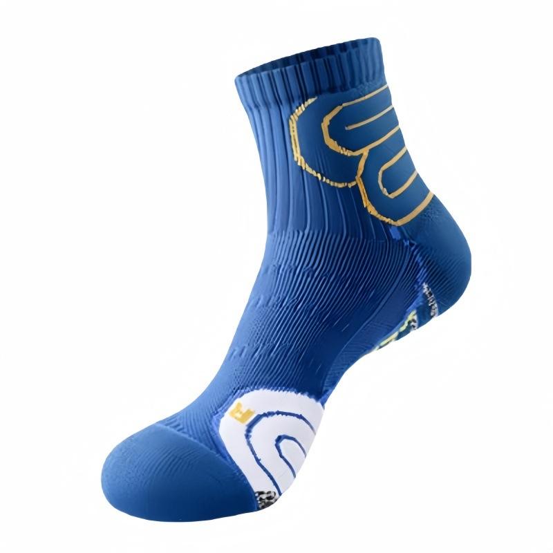 

Марафонские носки для бега для мужчин, утолщенные махровые подошвы, мужские спортивные носки до середины икры для бадминтона 1 pair синий