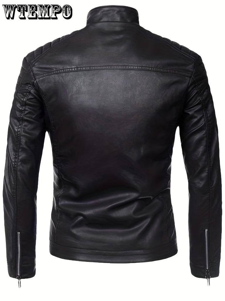 Men's Casual Jacket Stand Collar Motorcycle TOP -  Breathable, Durable Fabric - For Everyday Wear & Outdoor Activities - Ideal Gift for Men