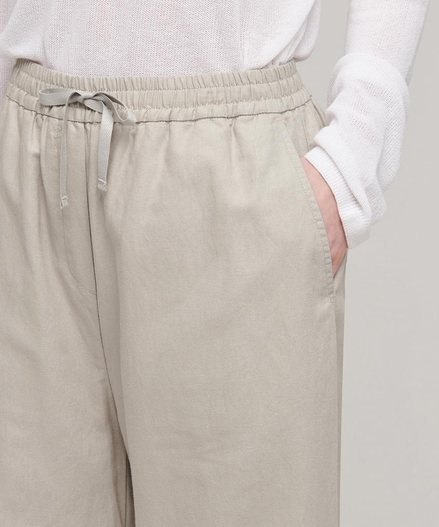 MUSINSA STANDARD WOMAN Women'S Cotton Linen Wide Elastic Waist Pants [Light Beige]