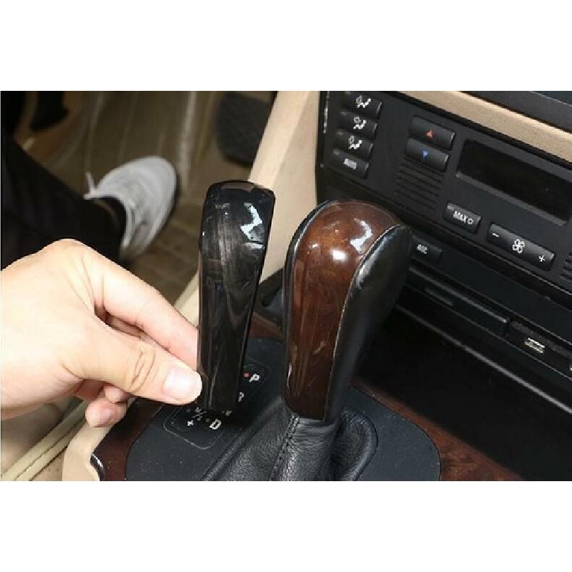 Shift Knob Cover Black Wood Grain 2005-12 Central Console Gear For BMW 3-Series