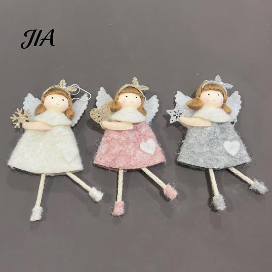 Nordic Style Holiday Decor Christmas Plush Doll Ornament, Xmas Tree Decorative Angel Easy Hanging Ornament Pendant for Tree, Winter Home Party