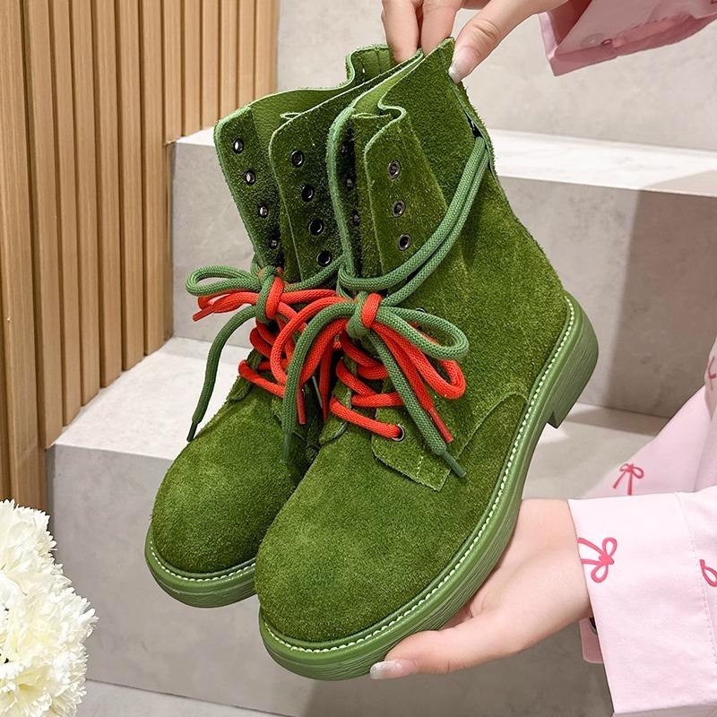 Leather platform Martin boots women's summer thin 2025 new British style tooling boots outdoor mountaineering locomotive short boots