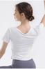 Yuoku Yoga Short Sleeve Sports Stretchy Women's Wear, Top, Fitness, Shirt, Figure-Contoured, Sweat-Wicking, Quick-Drying, Stretchy, Workout,